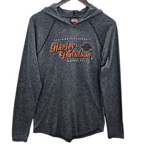 Harley Davidson Hoodie Womens Size Small Gray Gettysburg PA Battlefield Harley